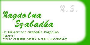 magdolna szabadka business card